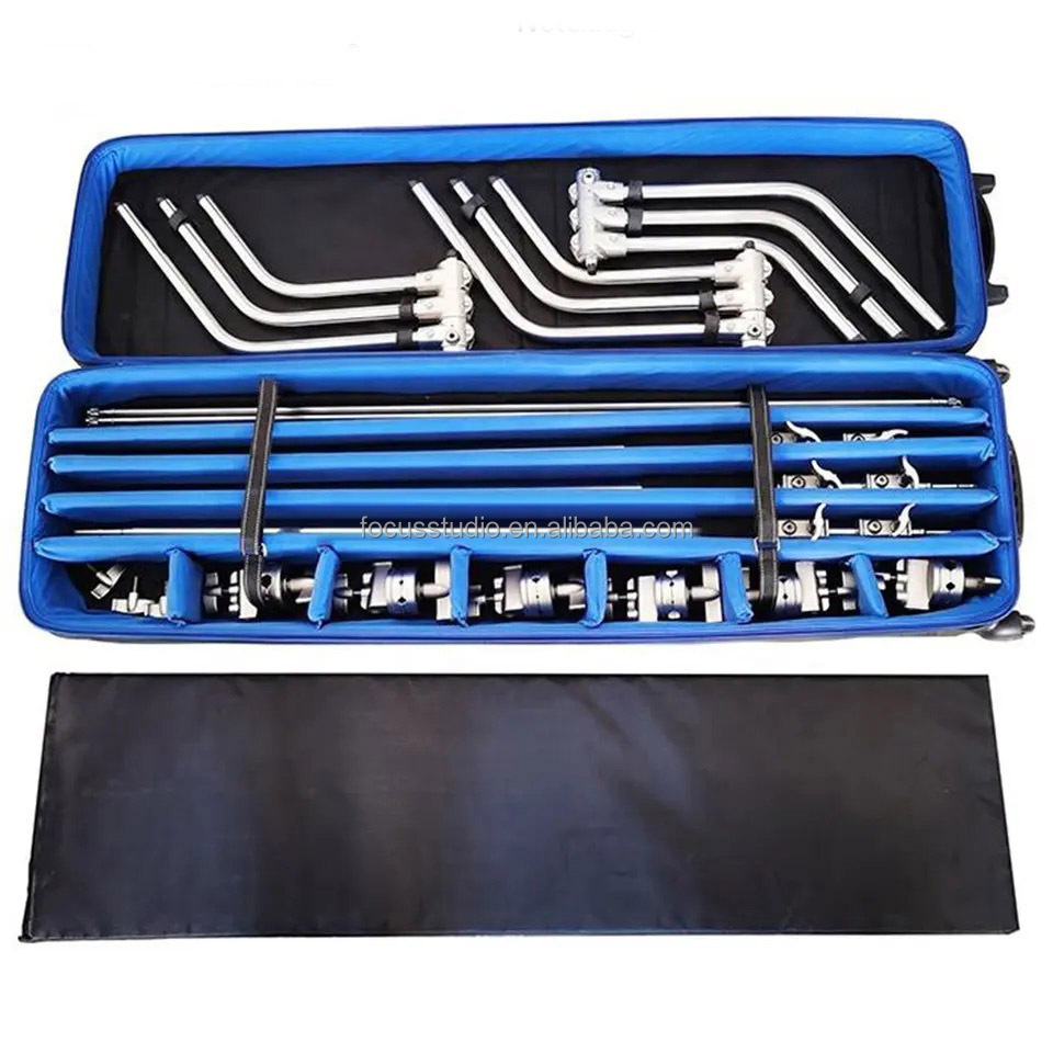 C Stand Rolling Case for Three CStands Wheeled Rolling Light Kit Bag
